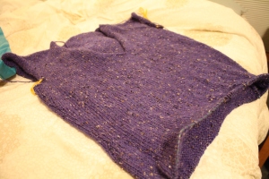 Here's my sweater I am working on.