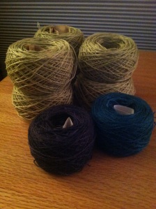 The freshly balled yarn for the gemini, annis, and citron