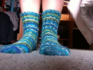 I finally finished my socks! Which means I have two out of four pairs finished for my goal this year!