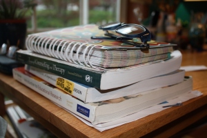 Here is the dreaded stack of homework.