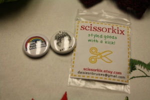 The button pins she got me! I love these things!